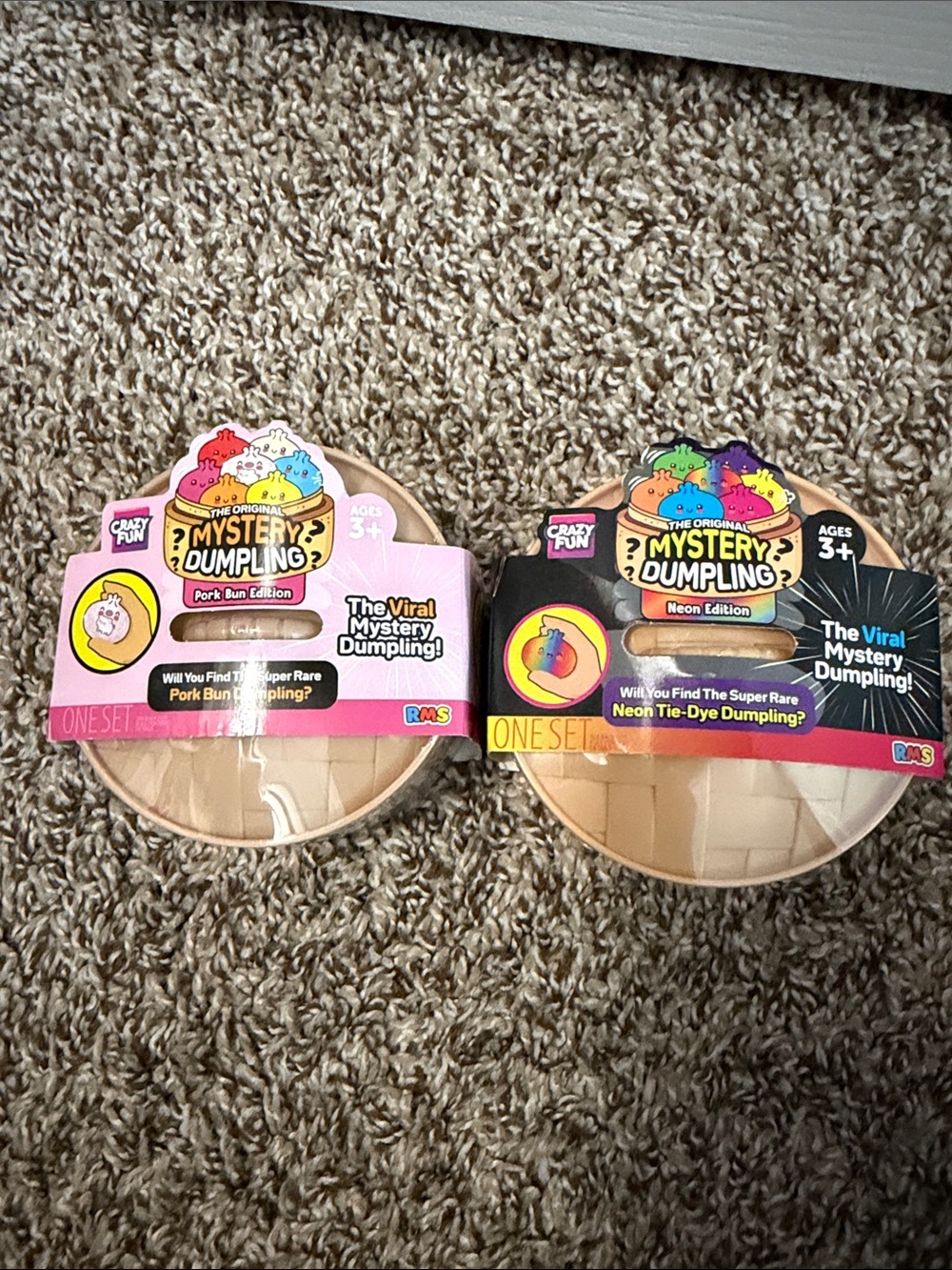 RMS Mystery Dumpling pork bun edition + neon tie-dye dumpling edition